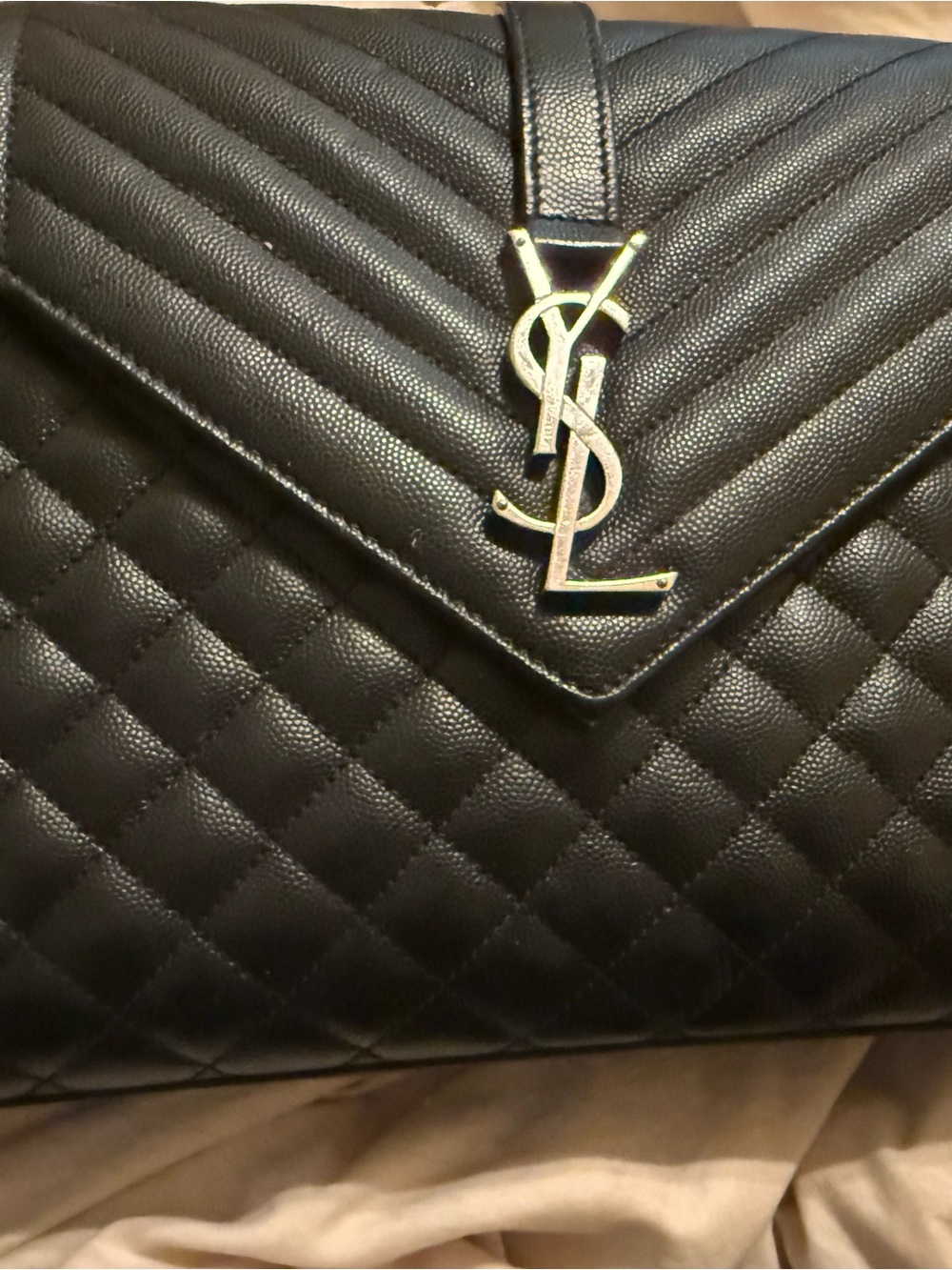 🔥🔥🔥Like NEW Saint Laurent Black Quilted Leather Shoulder Bag with wallet!!!!🔥🔥🔥